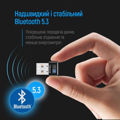 Bluetooth адаптер ColorWay Bluetooth 5.3 (CW-AD-BT53) Black купить в Украине: Киев, Днепр, Харьков, Одесса  | Низкая цена, отзывы, характеристики от TELEMART фото