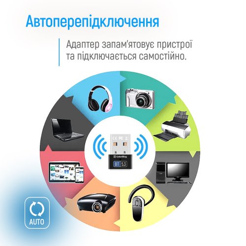 Bluetooth адаптер ColorWay Bluetooth 5.3 (CW-AD-BT53) Black купить в Украине: Киев, Днепр, Харьков, Одесса  | Низкая цена, отзывы, характеристики от TELEMART фото