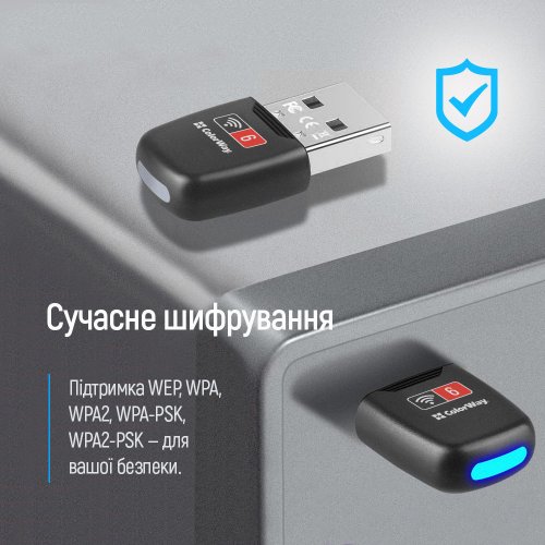 Wi-Fi адаптер ColorWay Wi-Fi 6 (CW-AD-W1) купить в Украине: Киев, Днепр, Харьков, Одесса  | Низкая цена, отзывы, характеристики от TELEMART фото