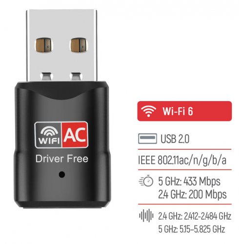 Wi-Fi адаптер ColorWay Wi-Fi Dual Band (CW-AD-W2) купить в Украине: Киев, Днепр, Харьков, Одесса  | Низкая цена, отзывы, характеристики от TELEMART фото