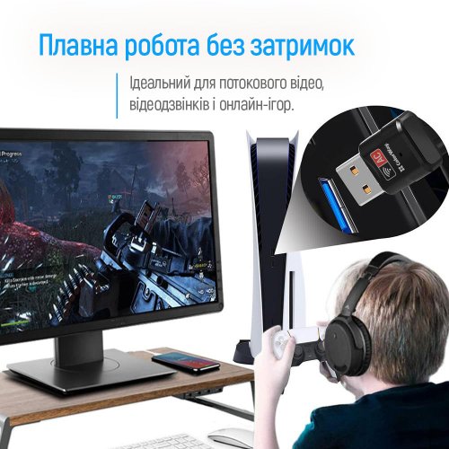 Wi-Fi адаптер ColorWay Wi-Fi Dual Band (CW-AD-W2) купить в Украине: Киев, Днепр, Харьков, Одесса  | Низкая цена, отзывы, характеристики от TELEMART фото