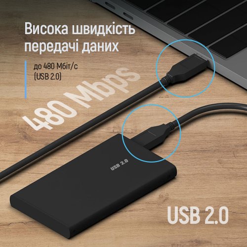 Кабель ColorWay USB to USB 1m (CW-CBUU071-BK) купити в Україні: Київ, Львів, Хмельницький, Тернопіль | Низька ціна, відгуки, характеристики від TELEMART фото