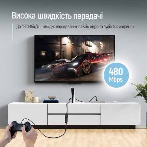 Кабель-подовжувач ColorWay USB 2.0 AM/AF 1.8m (CW-CBUF076-BK) купити в Україні: Київ, Львів, Хмельницький, Тернопіль | Низька ціна, відгуки, характеристики від TELEMART фото