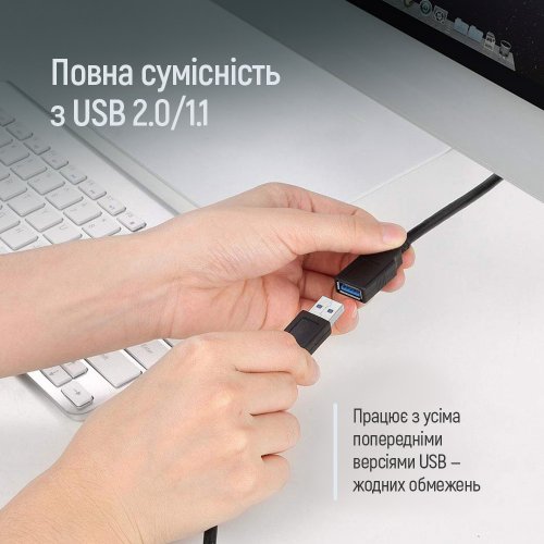 Кабель-удлинитель ColorWay USB 3.0 AM/AF 1.8m (CW-CBUF075-BK) купить в Украине: Киев, Днепр, Харьков, Одесса  | Низкая цена, отзывы, характеристики от TELEMART фото