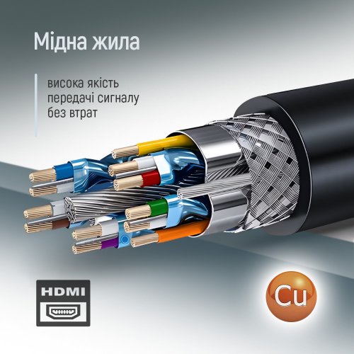 Кабель ColorWay HDMI to HDMI V2.0 4K 1.5m (CW-CBHD078-BK) купить в Украине: Киев, Днепр, Харьков, Одесса  | Низкая цена, отзывы, характеристики от TELEMART фото