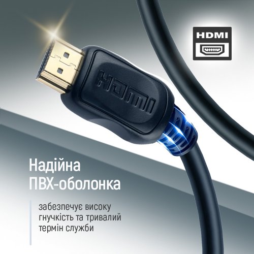 Кабель ColorWay HDMI to HDMI V2.0 4K 1.5m (CW-CBHD078-BK) купить в Украине: Киев, Днепр, Харьков, Одесса  | Низкая цена, отзывы, характеристики от TELEMART фото