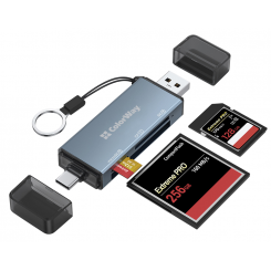 Кардрідер ColorWay USB 2.0/USB Type-C to CF/SD/MicroSD (CW-CR-01)