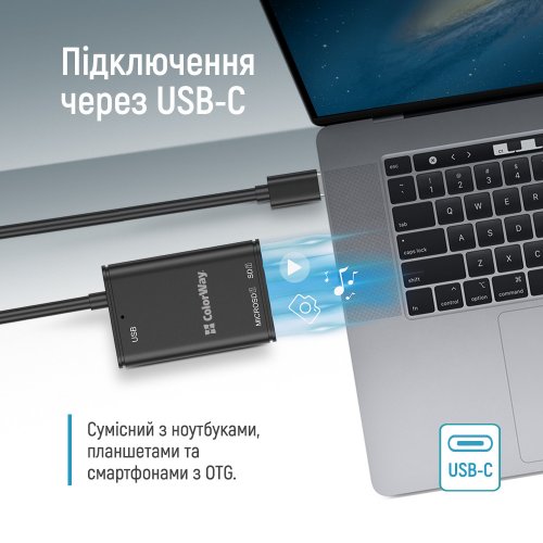 Кардридер ColorWay USB Type-C to USB 3.0/SD/MicroSD (CW-CR-02) купить в Украине: Киев, Днепр, Харьков, Одесса  | Низкая цена, отзывы, характеристики от TELEMART фото