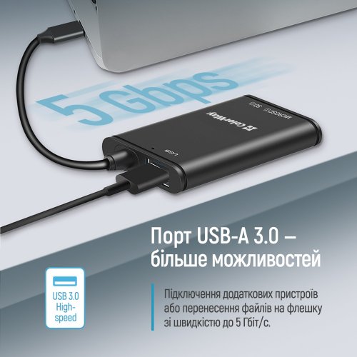 Кардридер ColorWay USB Type-C to USB 3.0/SD/MicroSD (CW-CR-02) купить в Украине: Киев, Днепр, Харьков, Одесса  | Низкая цена, отзывы, характеристики от TELEMART фото