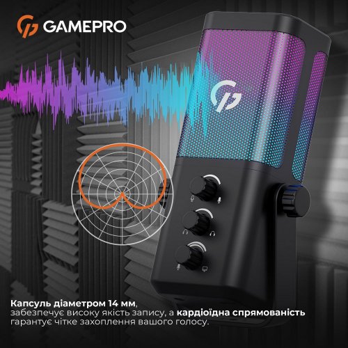 Микрофон GamePro Genesis X-Arctic (UGM117B) Black купить в Украине: Киев, Днепр, Харьков, Одесса  | Низкая цена, отзывы, характеристики от TELEMART фото