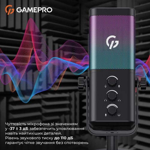 Микрофон GamePro Genesis X-Arctic (UGM117B) Black купить в Украине: Киев, Днепр, Харьков, Одесса  | Низкая цена, отзывы, характеристики от TELEMART фото