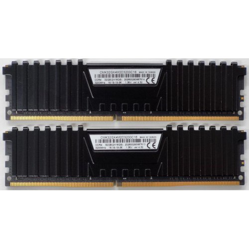 Озу Corsair DDR4 32GB (2x16GB) 3200Mhz Vengeance LPX (CMK32GX4M2D3200C16) Black (Восстановлено продавцом, 813191) купить в Украине: Киев, Днепр, Харьков, Одесса  | Проверка совместимости, низкая цена, отзывы, характеристики от TELEMART фото