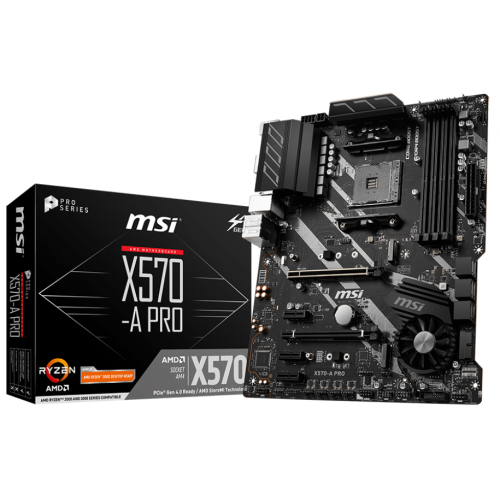 Материнская плата MSI X570-A PRO (sAM4, AMD X570) (Восстановлено продавцом, 813195) купить в Украине: Киев, Днепр, Харьков, Одесса  | Проверка совместимости, низкая цена, отзывы, характеристики от TELEMART фото