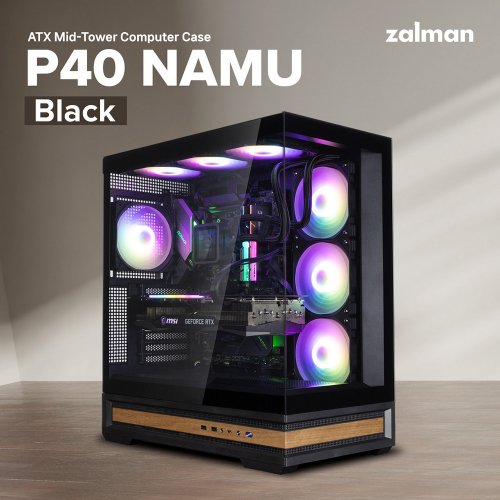 Корпус Zalman P40 NAMU Tempered Glass без БЖ Black купити в Україні: Київ, Львів, Хмельницький, Тернопіль | Перевірка сумісності, низька ціна, відгуки, характеристики від TELEMART фото