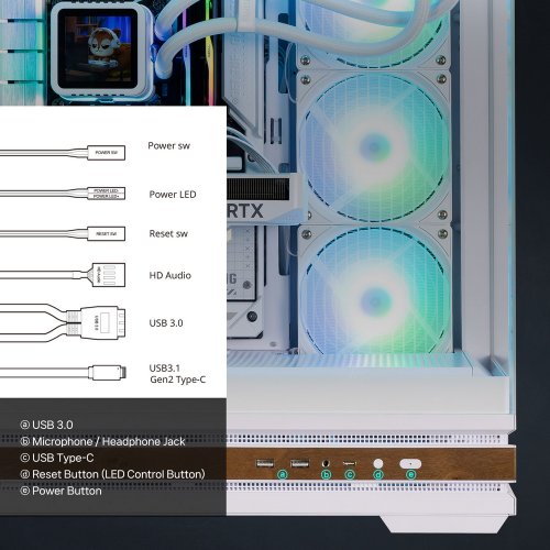 Корпус Zalman P40 NAMU Tempered Glass без БЖ White купити в Україні: Київ, Львів, Хмельницький, Тернопіль | Перевірка сумісності, низька ціна, відгуки, характеристики від TELEMART фото