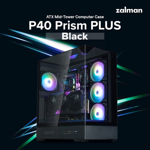 Корпус Zalman P40 Prism Plus Tempered Glass без БЖ Black купити в Україні: Київ, Львів, Хмельницький, Тернопіль | Перевірка сумісності, низька ціна, відгуки, характеристики від TELEMART фото
