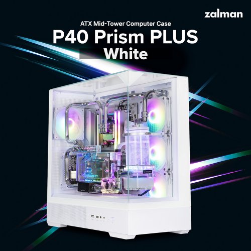Корпус Zalman P40 Prism Plus Tempered Glass без БЖ White купити в Україні: Київ, Львів, Хмельницький, Тернопіль | Перевірка сумісності, низька ціна, відгуки, характеристики від TELEMART фото