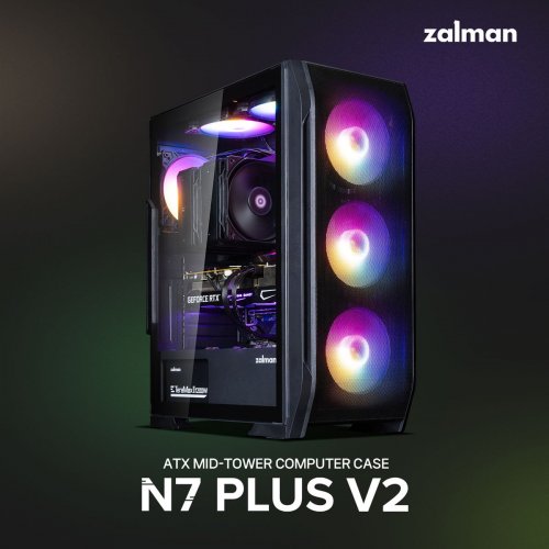 Корпус Zalman N7 Plus V2 Tempered Glass без БЖ Black купити в Україні: Київ, Львів, Хмельницький, Тернопіль | Перевірка сумісності, низька ціна, відгуки, характеристики від TELEMART фото