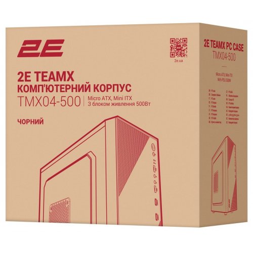 Корпус 2E TeamX TMX04 500W (2E-TMX04-500) Black купити в Україні: Київ, Львів, Хмельницький, Тернопіль | Перевірка сумісності, низька ціна, відгуки, характеристики від TELEMART фото
