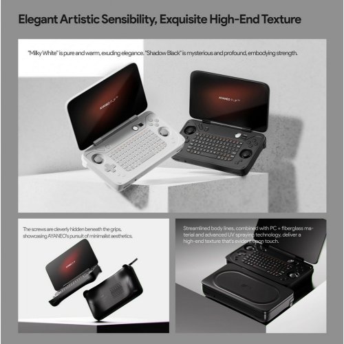 Портативная игровая консоль AYANEO Flip KB 16GB/512GB Shadow Black купить в Украине: Киев, Днепр, Харьков, Одесса  | Низкая цена, отзывы, характеристики от TELEMART фото