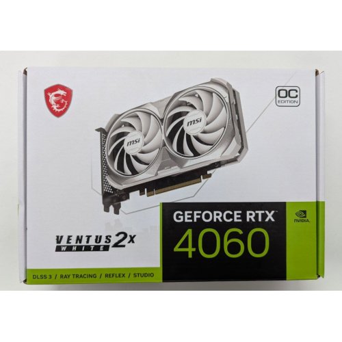 Видеокарта MSI GeForce RTX 4060 VENTUS 2X WHITE OC 8192MB (RTX 4060 VENTUS 2X WHITE 8G OC) (Восстановлено продавцом, 813353) купить в Украине: Киев, Днепр, Харьков, Одесса  | Проверка совместимости, низкая цена, отзывы, характеристики от TELEMART фото