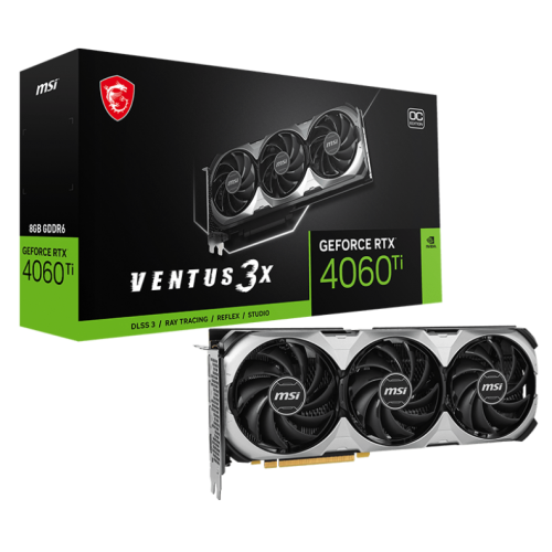Видеокарта MSI GeForce RTX 4060 Ti VENTUS 3X E OC 8192MB (RTX 4060 Ti VENTUS 3X E 8G OC) (Восстановлено продавцом, 813381) купить в Украине: Киев, Днепр, Харьков, Одесса  | Проверка совместимости, низкая цена, отзывы, характеристики от TELEMART фото