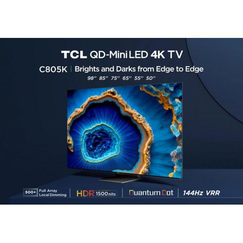 Телевізор TCL 98" 98C805K Black купити в Україні: Київ, Львів, Хмельницький, Тернопіль | Низька ціна, відгуки, характеристики від TELEMART фото