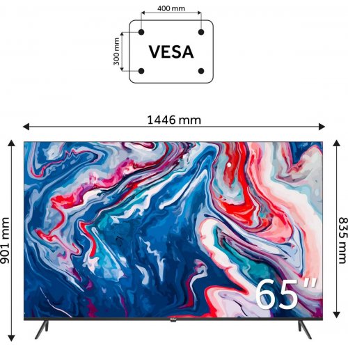 Телевізор Haier 65" H65K801UG Black купити в Україні: Київ, Львів, Хмельницький, Тернопіль | Низька ціна, відгуки, характеристики від TELEMART фото