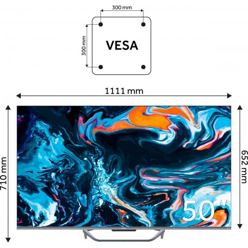 Телевізор Haier 50" H50Q800UX Black купити в Україні: Київ, Львів, Хмельницький, Тернопіль | Низька ціна, відгуки, характеристики від TELEMART фото