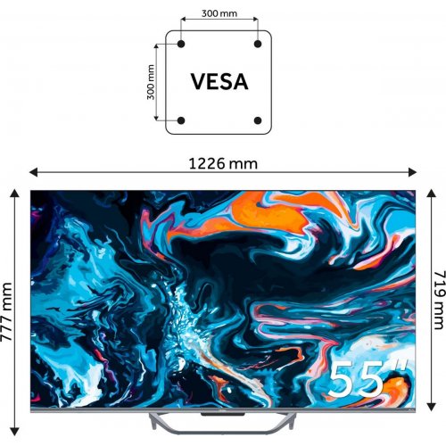 Телевізор Haier 55" H55Q800UX Black купити в Україні: Київ, Львів, Хмельницький, Тернопіль | Низька ціна, відгуки, характеристики від TELEMART фото