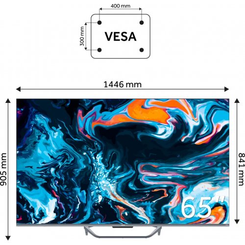 Телевізор Haier 65" H65Q800UX Black купити в Україні: Київ, Львів, Хмельницький, Тернопіль | Низька ціна, відгуки, характеристики від TELEMART фото