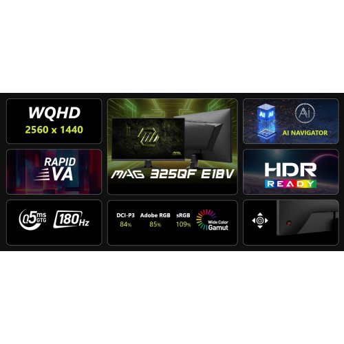 Монитор MSI 31.5" MAG 325QF E18V Black купить в Украине: Киев, Днепр, Харьков, Одесса  | Низкая цена, отзывы, характеристики от TELEMART фото