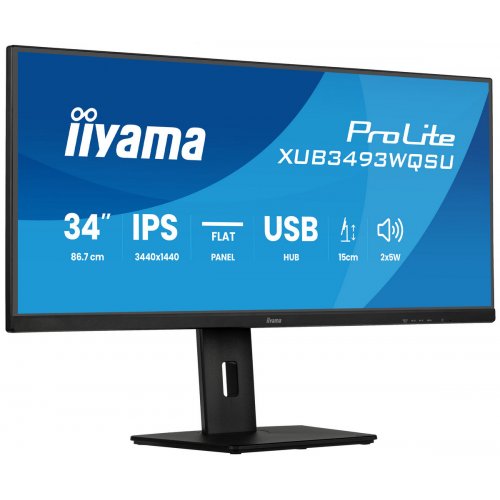 Монітор Iiyama 34" ProLite XUB3493WQSU-B6 Black купити в Україні: Київ, Львів, Хмельницький, Тернопіль | Низька ціна, відгуки, характеристики від TELEMART фото
