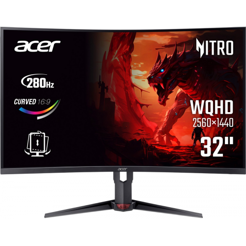 Монітор Acer 31.5" XZ323QUZ1bmiiprx (UM.HX3EE.105) Black купити в Україні: Київ, Львів, Хмельницький, Тернопіль | Низька ціна, відгуки, характеристики від TELEMART фото
