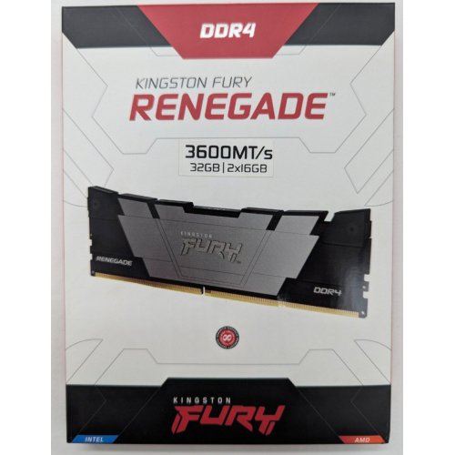 Озп Kingston DDR4 32GB (2x16GB) 3600Mhz FURY Renegade Black (KF436C16RB12K2/32) (Відновлено продавцем, 813599) купити в Україні: Київ, Львів, Хмельницький, Тернопіль | Перевірка сумісності, низька ціна, відгуки, характеристики від TELEMART фото