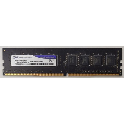 Озу Team DDR4 8GB 2400Mhz (TED48G2400C16BK) (Состояние нового, 813610) купить в Украине: Киев, Днепр, Харьков, Одесса  | Проверка совместимости, низкая цена, отзывы, характеристики от TELEMART фото