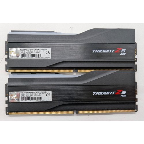 Озп G.Skill DDR5 32GB (2x16GB) 7600Mhz Trident Z5 RGB (F5-7600J3646G16GX2-TZ5RK) (Відновлено продавцем, 813627) купити в Україні: Київ, Львів, Хмельницький, Тернопіль | Перевірка сумісності, низька ціна, відгуки, характеристики від TELEMART фото
