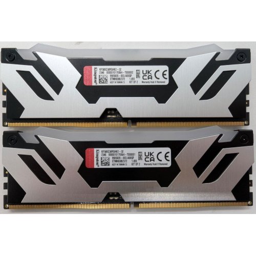 Озп Kingston DDR5 32GB (2x16GB) 8000Mhz FURY Renegade RGB Silver/Black (KF580C38RSAK2-32) (Відновлено продавцем, 813633) купити в Україні: Київ, Львів, Хмельницький, Тернопіль | Перевірка сумісності, низька ціна, відгуки, характеристики від TELEMART фото