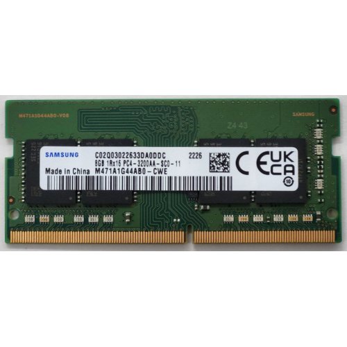 Озу Samsung SODIMM DDR4 8GB 3200Mhz (M471A1G44AB0-CWE) OEM (Восстановлено продавцом, 813644) купить в Украине: Киев, Днепр, Харьков, Одесса  | Проверка совместимости, низкая цена, отзывы, характеристики от TELEMART фото
