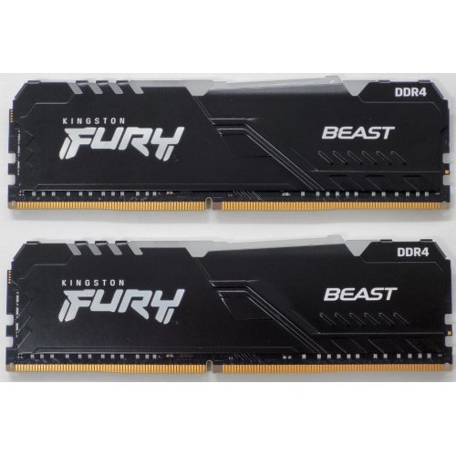 Озп Kingston DDR4 16GB (2x8GB) 3200Mhz FURY Beast RGB Black (KF432C16BBAK2/16) (Відновлено продавцем, 813647) купити в Україні: Київ, Львів, Хмельницький, Тернопіль | Перевірка сумісності, низька ціна, відгуки, характеристики від TELEMART фото