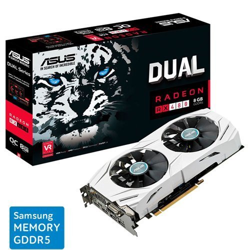 Видеокарта Asus Radeon RX 480 Dual OC 8192MB (DUAL-RX480-O8G) SAMSUNG Memory (Восстановлено продавцом, 813770) купить в Украине: Киев, Днепр, Харьков, Одесса  | Проверка совместимости, низкая цена, отзывы, характеристики от TELEMART фото