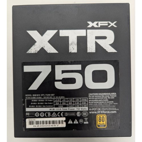 Блок живлення XFX XTR 750W (XPS-750B-BEFX) (Відновлено продавцем, 813801) купити в Україні: Київ, Львів, Хмельницький, Тернопіль | Перевірка сумісності, низька ціна, відгуки, характеристики від TELEMART фото