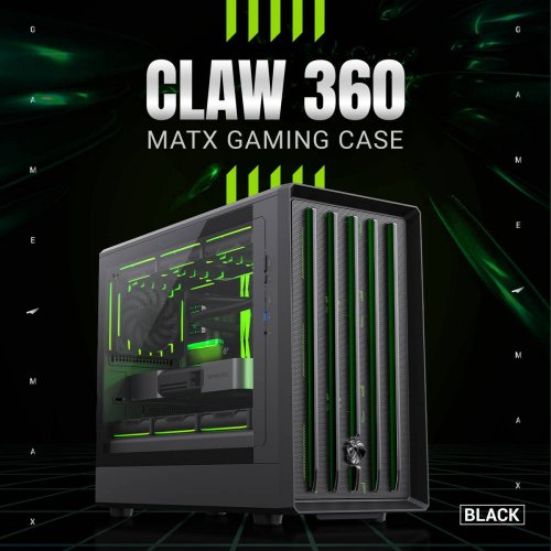Корпус GAMEMAX Claw 360 Tempered Glass без БП Black купить в Украине: Киев, Днепр, Харьков, Одесса  | Проверка совместимости, низкая цена, отзывы, характеристики от TELEMART фото