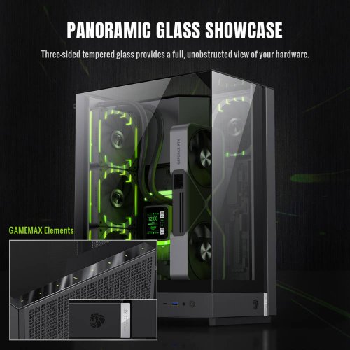 Корпус GAMEMAX T20 Tempered Glass без БЖ Black купити в Україні: Київ, Львів, Хмельницький, Тернопіль | Перевірка сумісності, низька ціна, відгуки, характеристики від TELEMART фото