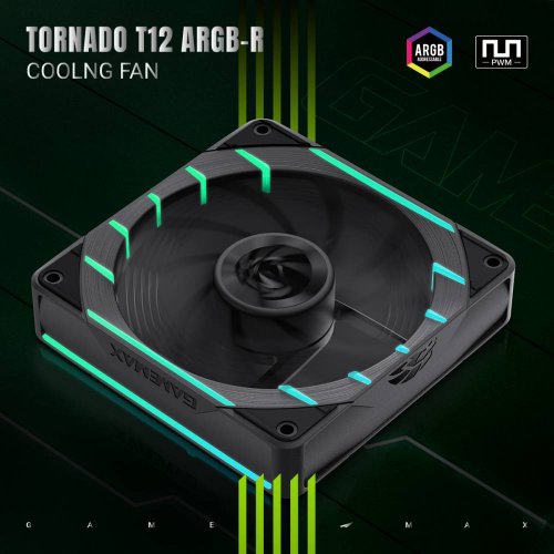 Кулер для корпуса GAMEMAX Tornado T12 ARGB-R (TORNADO T12 ARGB-R) Black купити в Україні: Київ, Львів, Хмельницький, Тернопіль | Перевірка сумісності, низька ціна, відгуки, характеристики від TELEMART фото