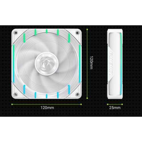 Кулер для корпуса GAMEMAX Tornado T12 ARGB-R (TORNADO T12 ARGB-RW) White купити в Україні: Київ, Львів, Хмельницький, Тернопіль | Перевірка сумісності, низька ціна, відгуки, характеристики від TELEMART фото