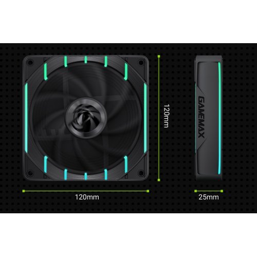 Кулер для корпуса GAMEMAX Tornado T12 ARGB (TORNADO T12 ARGB) Black купить в Украине: Киев, Днепр, Харьков, Одесса  | Проверка совместимости, низкая цена, отзывы, характеристики от TELEMART фото