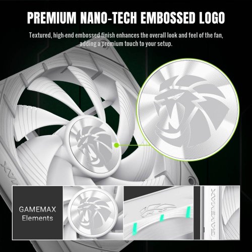 Кулер для корпуса GAMEMAX Tornado T12 ARGB (TORNADO T12 ARGB-W) White купити в Україні: Київ, Львів, Хмельницький, Тернопіль | Перевірка сумісності, низька ціна, відгуки, характеристики від TELEMART фото