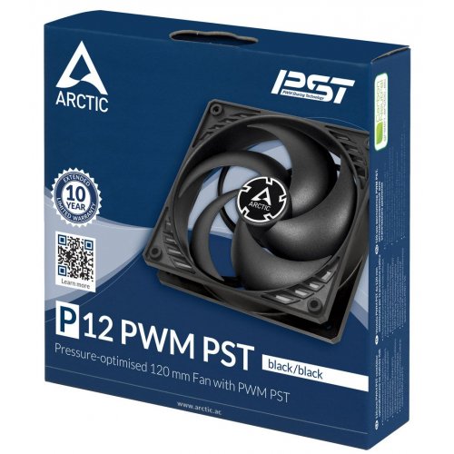 Уцінка кулер для корпуса Arctic P12 PWM PST (ACFAN00120A) Black (Розкрита упаковка, 813855) купити в Україні: Київ, Львів, Хмельницький, Тернопіль | Перевірка сумісності, низька ціна, відгуки, характеристики від TELEMART фото
