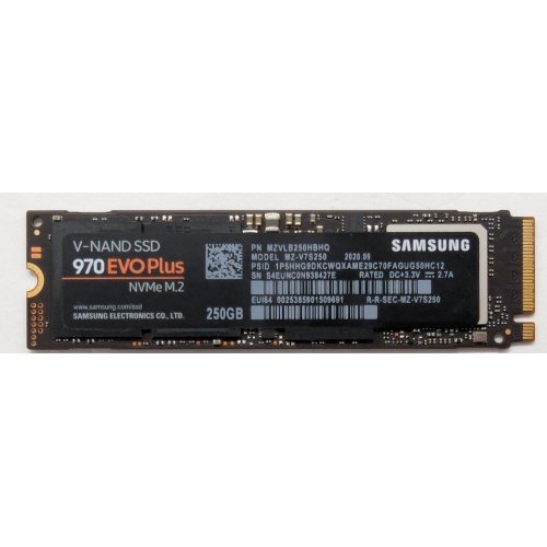 Ssd-диск Samsung 970 Evo Plus V-NAND MLC 250GB M.2 (2280 PCI-E) (MZ-V7S250BW) (Восстановлено продавцом, 813883) купить в Украине: Киев, Днепр, Харьков, Одесса  | Проверка совместимости, низкая цена, отзывы, характеристики от TELEMART фото
